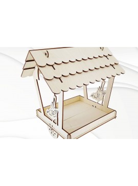 Σετ των 2 Intra απο ξύλο plywood 3mm-4mm πάχος Ταΐστρες πουλιών διάνυσμα μοτίβο κοπής με λέιζερ. Δίασταση 15x15 cm INTRAFABR-30512860