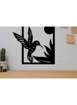 Intra απο ξύλο plywood 3mm-4mm πάχος Bird Flower  Μεταλλικός τοίχος Art Bird Δίασταση 40x40 cm INTRAFABR-75399180