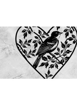 Σετ των 2 Intra απο ξύλο plywood 3mm-4mm πάχος Bird in Heart Δίασταση 15x15 cm INTRAFABR-101007174