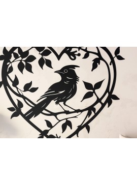 Σετ των 3 Intra απο ξύλο plywood 3mm-4mm πάχος Bird in Heart Decor τοίχου με λέιζερ Δίασταση 4x4 cm INTRAFABR-99033711
