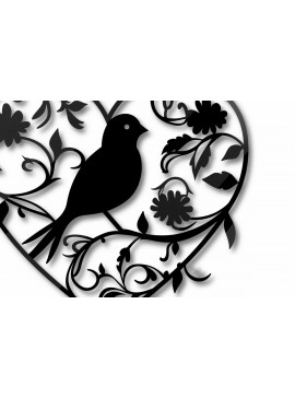 Σετ των 3 Intra απο ξύλο plywood 3mm-4mm πάχος Bird in Heart Decor τοίχου με λέιζερ Δίασταση 4x4 cm INTRAFABR-99035439