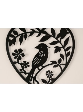 Σετ των 3 Intra απο ξύλο plywood 3mm-4mm πάχος Bird in Heart Decor τοίχου με λέιζερ Δίασταση 4x4 cm INTRAFABR-99136664