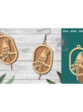 Σετ των 3 Intra απο ξύλο plywood 3mm-4mm πάχος Σκουλαρίκια κοπής με λέιζερ πουλιών 4 Δίασταση 3x3 cm INTRAFABR-113542241