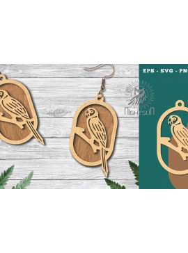 Σετ των 3 Intra απο ξύλο plywood 3mm-4mm πάχος Σκουλαρίκια κοπής με λέιζερ πουλιών 5 Δίασταση 3x3 cm INTRAFABR-113542384