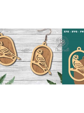 Σετ των 3 Intra απο ξύλο plywood 3mm-4mm πάχος Σκουλαρίκια κοπής με λέιζερ πουλιών 6 Δίασταση 3x3 cm INTRAFABR-113542490