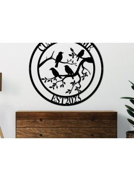 Σετ των 2 Intra απο ξύλο plywood 3mm-4mm πάχος Μεταλλικές επιγραφές πουλιών Δίασταση 30x20 cm INTRAFABR-111469192