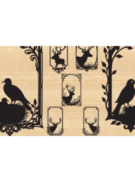 Σετ των 3 Intra απο ξύλο plywood 3mm-4mm πάχος σιλουέτας φωλιάς πουλιών Δίασταση 4x4 cm INTRAFABR-123565603