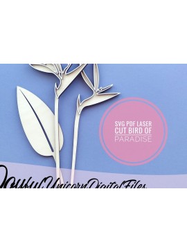 Intra απο ξύλο plywood 3mm-4mm πάχος Λουλούδι κομμένο με λέιζερ Bird of Paradise Δίασταση 30x30 cm INTRAFABR-34033424