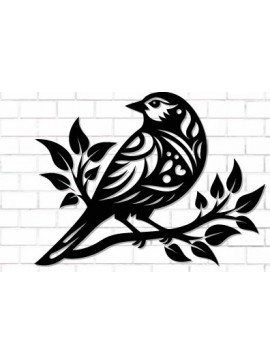 Σετ των 2 Intra απο ξύλο plywood 3mm-4mm πάχος Bird on Branch Decor Wall Δίασταση 30x20 cm INTRAFABR-122529143