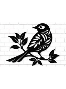 Σετ των 2 Intra απο ξύλο plywood 3mm-4mm πάχος Bird on Branch Decor Wall Δίασταση 30x20 cm INTRAFABR-122529166