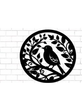 Intra απο ξύλο plywood 3mm-4mm πάχος Bird on Branch Decor Wall Δίασταση 30x20 cm INTRAFABR-122529182