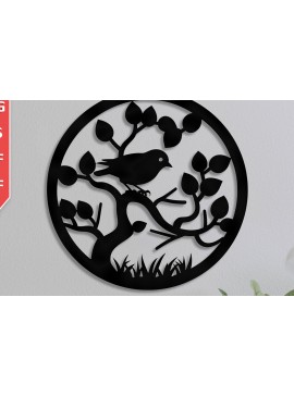 Σετ των 2 Intra απο ξύλο plywood 3mm-4mm πάχος Bird on Branch Decor Wall Δίασταση 30x20 cm INTRAFABR-92455602