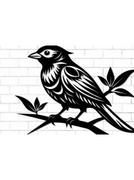 Σετ των 2 Intra απο ξύλο plywood 3mm-4mm πάχος Bird on Branch Decor Wall Δίασταση 30x20 cm INTRAFABR-122528880