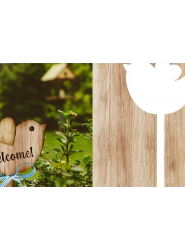 Σετ των 3 Intra απο ξύλο plywood 3mm-4mm πάχος Ετικέτα φυτού πουλιού, πάσσαλο δώρου, κάλυμμα κέικ Δίασταση 15x15 cm INTRAFABR-94687068