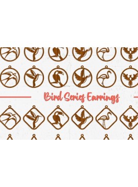 Σετ των 3 Intra απο ξύλο plywood 3mm-4mm πάχος Σκουλαρίκια σειράς Bird - ting Δίασταση 3x3 cm INTRAFABR-32393922