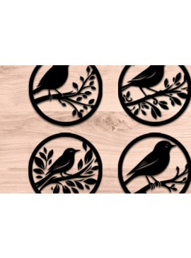 Σετ των 2 Intra απο ξύλο plywood 3mm-4mm πάχος κομμένων αρχείων Decor Wall Decor Δίασταση 40x40 cm INTRAFABR-98614486