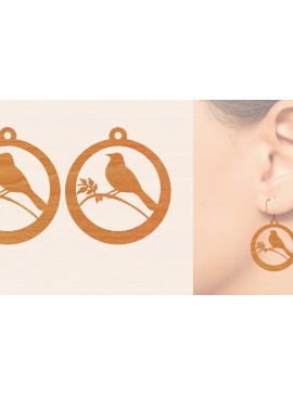 Σετ των 3 Intra απο ξύλο plywood 3mm-4mm πάχος Ξύλινα σκουλαρίκια Bird Cut  Δίασταση 3x3 cm INTRAFABR-98428197