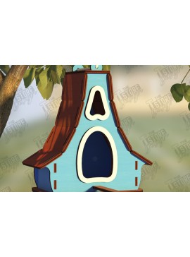 Σετ των 2 Intra απο ξύλο plywood 3mm-4mm πάχος Birdhouse Cut  | Τροφοδότης πουλιών | CNC Δίασταση 15x15 cm INTRAFABR-122545072