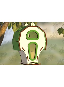 Σετ των 2 Intra απο ξύλο plywood 3mm-4mm πάχος Birdhouse Cut  | Τροφοδότης πουλιών | CNC Δίασταση 15x15 cm INTRAFABR-122545074