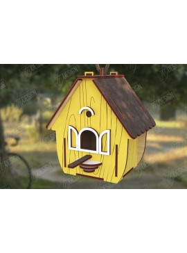 Σετ των 2 Intra απο ξύλο plywood 3mm-4mm πάχος Birdhouse Cut  | Τροφοδότης πουλιών | CNC Δίασταση 15x15 cm INTRAFABR-122677834