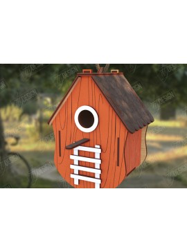 Σετ των 2 Intra απο ξύλο plywood 3mm-4mm πάχος Birdhouse Cut  | Τροφοδότης πουλιών | CNC Δίασταση 15x15 cm INTRAFABR-122677839