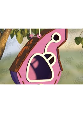 Σετ των 2 Intra απο ξύλο plywood 3mm-4mm πάχος Birdhouse Cut  | Τροφοδότης πουλιών | CNC Δίασταση 15x15 cm INTRAFABR-122545071