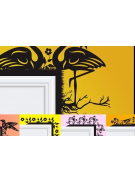 Σετ των 2 Intra απο ξύλο plywood 3mm-4mm πάχος Birds and Butterfly Door Corner 5 Δίασταση 15x15 cm INTRAFABR-32834768