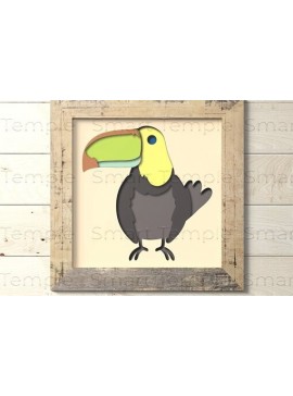 Σετ των 2 Intra απο ξύλο plywood 3mm-4mm πάχος Birds Layered Paper Cut, 3d Shadow Box Δίασταση 25x25 cm INTRAFABR-78711914