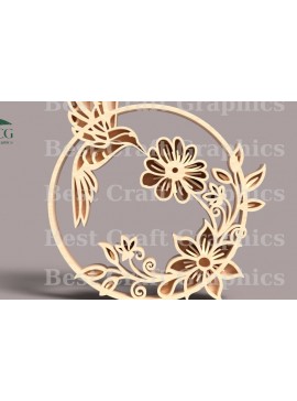 Σετ των 2 Intra απο ξύλο plywood 3mm-4mm πάχος Birds Multilayer , Hummingbird Δίασταση 15x15 cm INTRAFABR-119065134