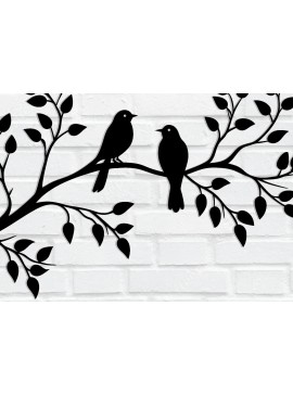 Σετ των 2 Intra απο ξύλο plywood 3mm-4mm πάχος Μεταλλική διακόσμηση τοίχου Birds on Branch Δίασταση 15x15 cm INTRAFABR-118076139