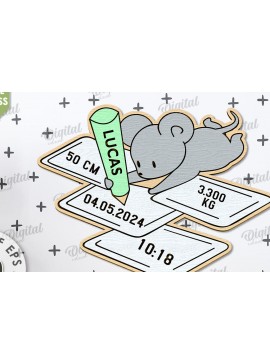 Intra απο ξύλο plywood 3mm-4mm πάχος Σήμα αναγγελίας γέννησης Απο Δίασταση 30x20 cm INTRAFABR-109352742