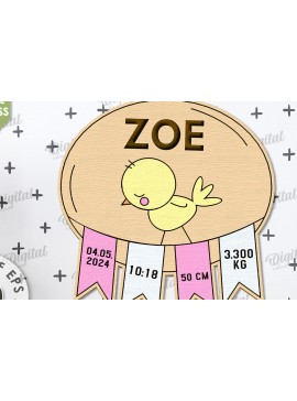 Σετ των 2 Intra απο ξύλο plywood 3mm-4mm πάχος Σήμα αναγγελίας γέννησης Απο Δίασταση 30x20 cm INTRAFABR-109353039