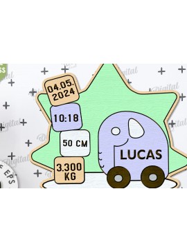 Σετ των 2 Intra απο ξύλο plywood 3mm-4mm πάχος Σήμα αναγγελίας γέννησης Απο Δίασταση 30x20 cm INTRAFABR-109353157