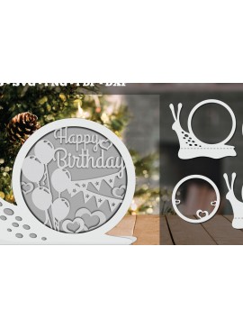 Intra απο ξύλο plywood 3mm-4mm πάχος Γενέθλια 3D Papercut Design 4 Δίασταση 30x20 cm INTRAFABR-92283890