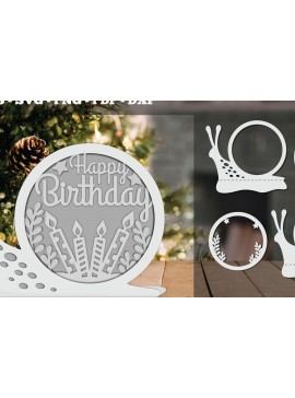 Σετ των 2 Intra απο ξύλο plywood 3mm-4mm πάχος Γενέθλια 3D Papercut Design 5 Δίασταση 30x20 cm INTRAFABR-92283931