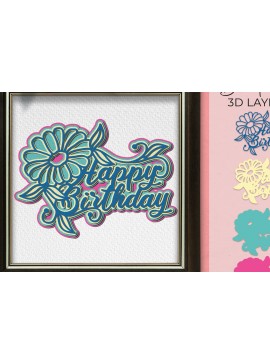 Σετ των 3 Intra απο ξύλο plywood 3mm-4mm πάχος 3D γενεθλίων Δίασταση 15x15 cm INTRAFABR-14962350