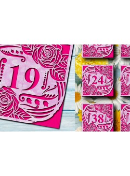 Σετ των 2 Intra απο ξύλο plywood 3mm-4mm πάχος καρτών γενεθλίων και επετείων Δίασταση 15x15 cm INTRAFABR-66499788