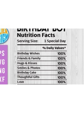 Σετ των 2 Intra απο ξύλο plywood 3mm-4mm πάχος Γεγονότα διατροφής για αγόρια γενεθλίων Δίασταση 15x15 cm INTRAFABR-70648480