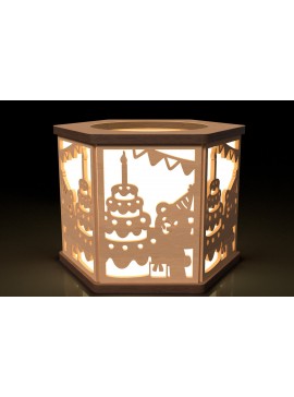 Σετ των 2 Intra απο ξύλο plywood 3mm-4mm πάχος Κηροπήγιο για τούρτα γενεθλίων & αρκούδα Δίασταση 30x20 cm INTRAFABR-118542628