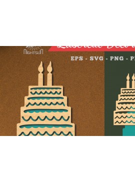 Σετ των 2 Intra απο ξύλο plywood 3mm-4mm πάχος Διακόσμηση τούρτας γενεθλίων με 4 Δίασταση 15x15 cm INTRAFABR-113206613