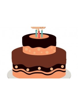 Σετ των 2 Intra απο ξύλο plywood 3mm-4mm πάχος Τούρτα γενεθλίων για τον εορτασμό του διανυσματικού σχεδιασμού Δίασταση 15x15 cm INTRAFABR-35108836