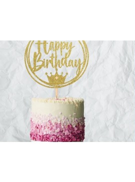 Σετ των 2 Intra απο ξύλο plywood 3mm-4mm πάχος Γενέθλια Cake Topper CROWN Δίασταση 15x15 cm INTRAFABR-43332725