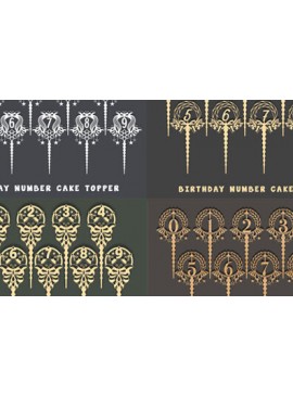 Σετ των 3 Intra απο ξύλο plywood 3mm-4mm πάχος κοπής  Topper Topper γενεθλίων. Δίασταση 15x15 cm INTRAFABR-73137446