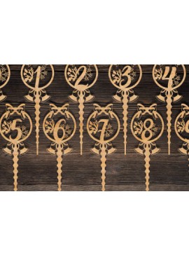 Σετ των 2 Intra απο ξύλο plywood 3mm-4mm πάχος Τούρτα γενεθλίων Topper Number Δίασταση 15x15 cm INTRAFABR-72562419