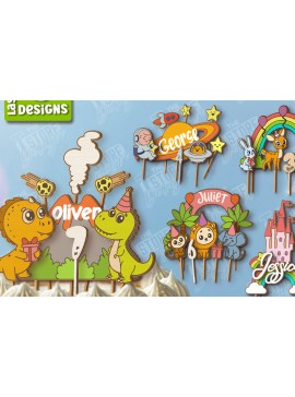 Σετ των 2 Intra απο ξύλο plywood 3mm-4mm πάχος κοπής  Birthday Cake Δίασταση 15x15 cm INTRAFABR-122005042