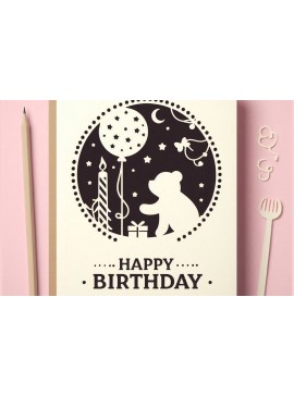 Σετ των 2 Intra απο ξύλο plywood 3mm-4mm πάχος Κάρτα γενεθλίων , Κάρτα γενεθλίων Cricut, Δίασταση 15x15 cm INTRAFABR-118461118