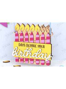 Σετ των 2 Intra απο ξύλο plywood 3mm-4mm πάχος Απο ημερολογίου αντίστροφης μέτρησης γενεθλίων Δίασταση 15x15 cm INTRAFABR-120847115