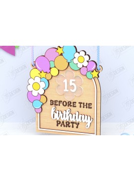 Σετ των 2 Intra απο ξύλο plywood 3mm-4mm πάχος Απο ημερολογίου αντίστροφης μέτρησης γενεθλίων Δίασταση 15x15 cm INTRAFABR-120847130