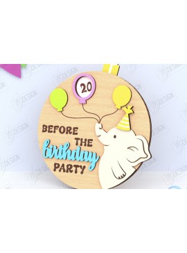 Σετ των 2 Intra απο ξύλο plywood 3mm-4mm πάχος Απο ημερολογίου αντίστροφης μέτρησης γενεθλίων Δίασταση 15x15 cm INTRAFABR-120971997