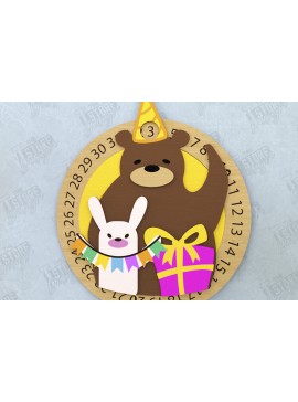 Σετ των 2 Intra απο ξύλο plywood 3mm-4mm πάχος Απο ημερολογίου αντίστροφης μέτρησης γενεθλίων Δίασταση 15x15 cm INTRAFABR-120637094